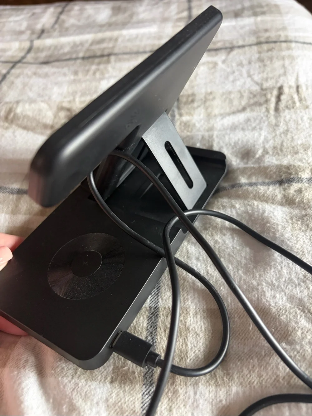 Amazon Black 3-in-1 Wireless Charging Stand for Phone, Watch & Earbuds